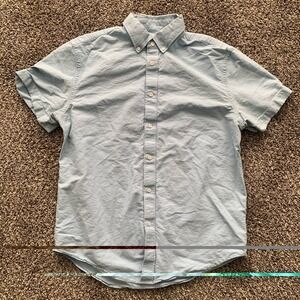 Quince Men's Large Blue Short Sleeve Button Down Dress Shirt Casual Wear